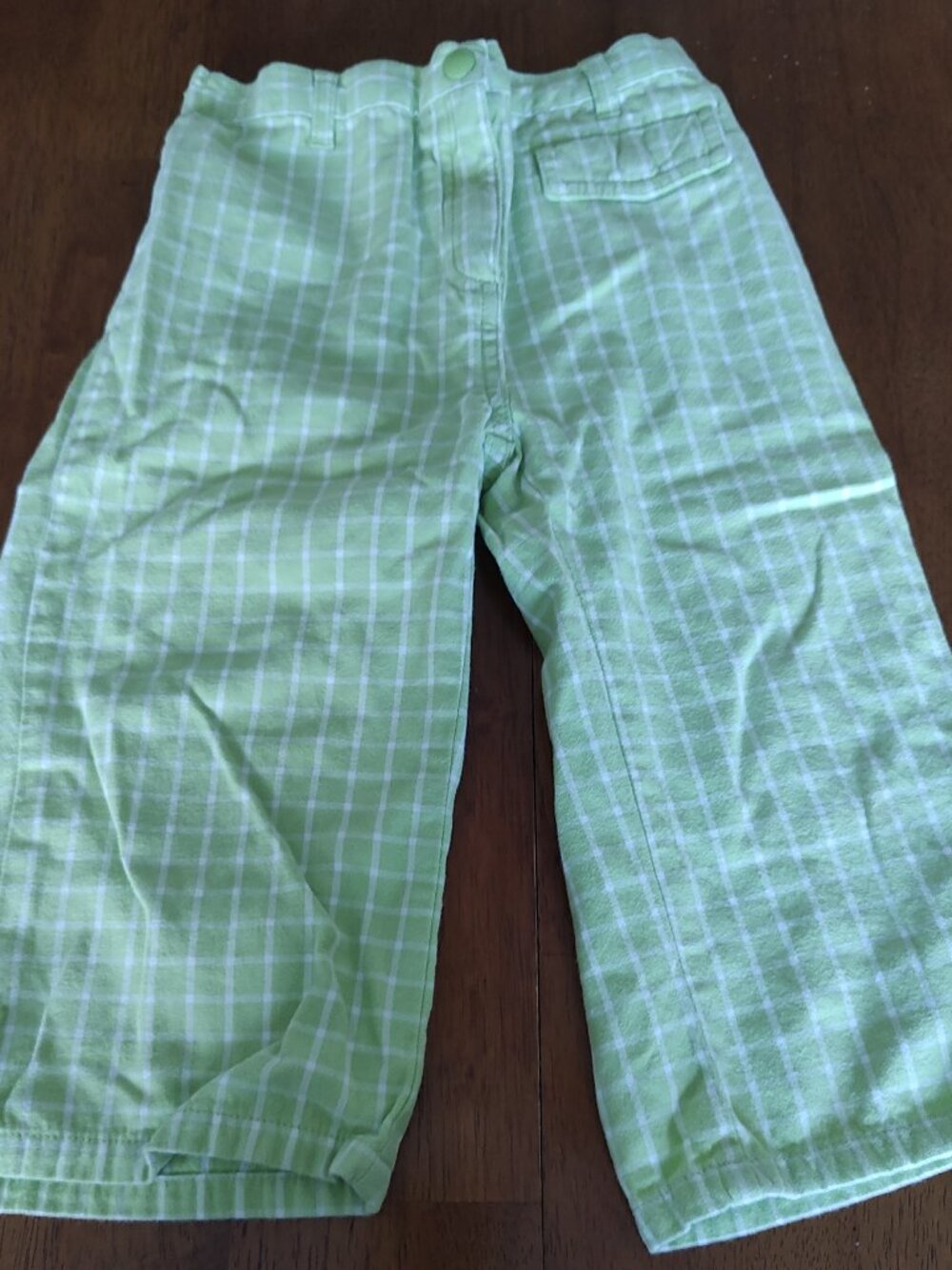Gymboree Green & White Plaid Pants - Size 8